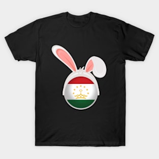 happy easter Tajikistan bunny ears flag cute designs T-Shirt